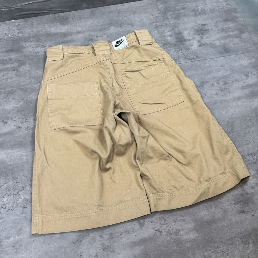 VTG Y2K 2000's 00's Nike Brown Baggy Relax Fit Long Inseam Brown Short's - Picture 3 of 4